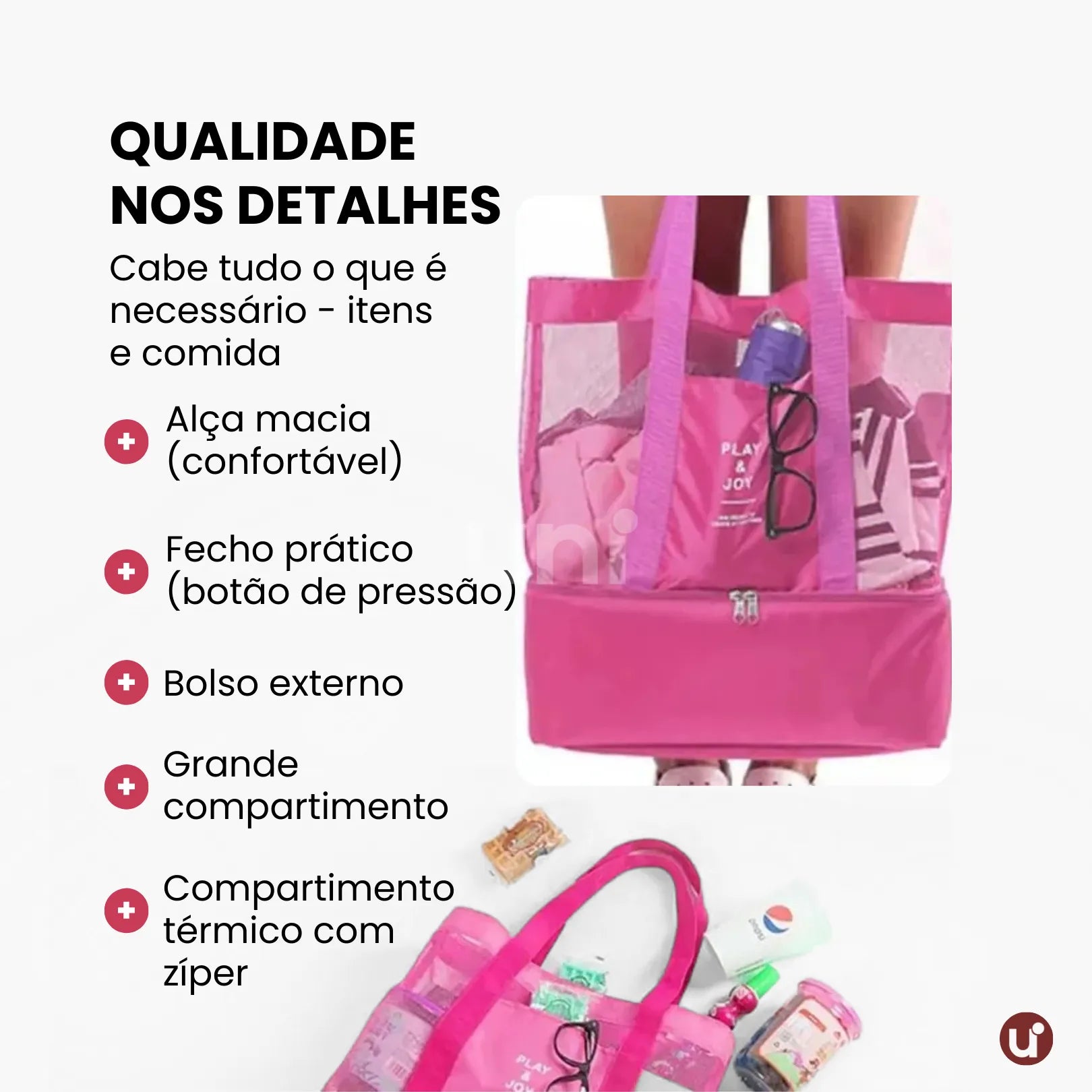 Bolsa de Praia Térmica 2 em 1 com Cooler Integrado - Uni Summer