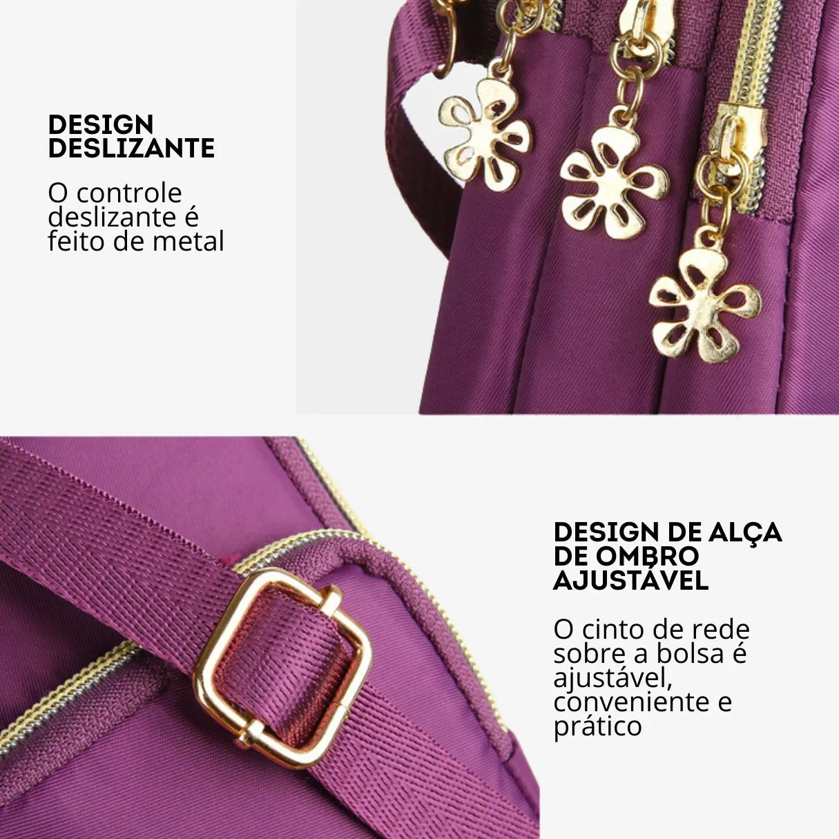 Bolsa de Ombro Multifuncional Nylon à Prova d'Água com Alça Ajustável Nybag - uniescolhas