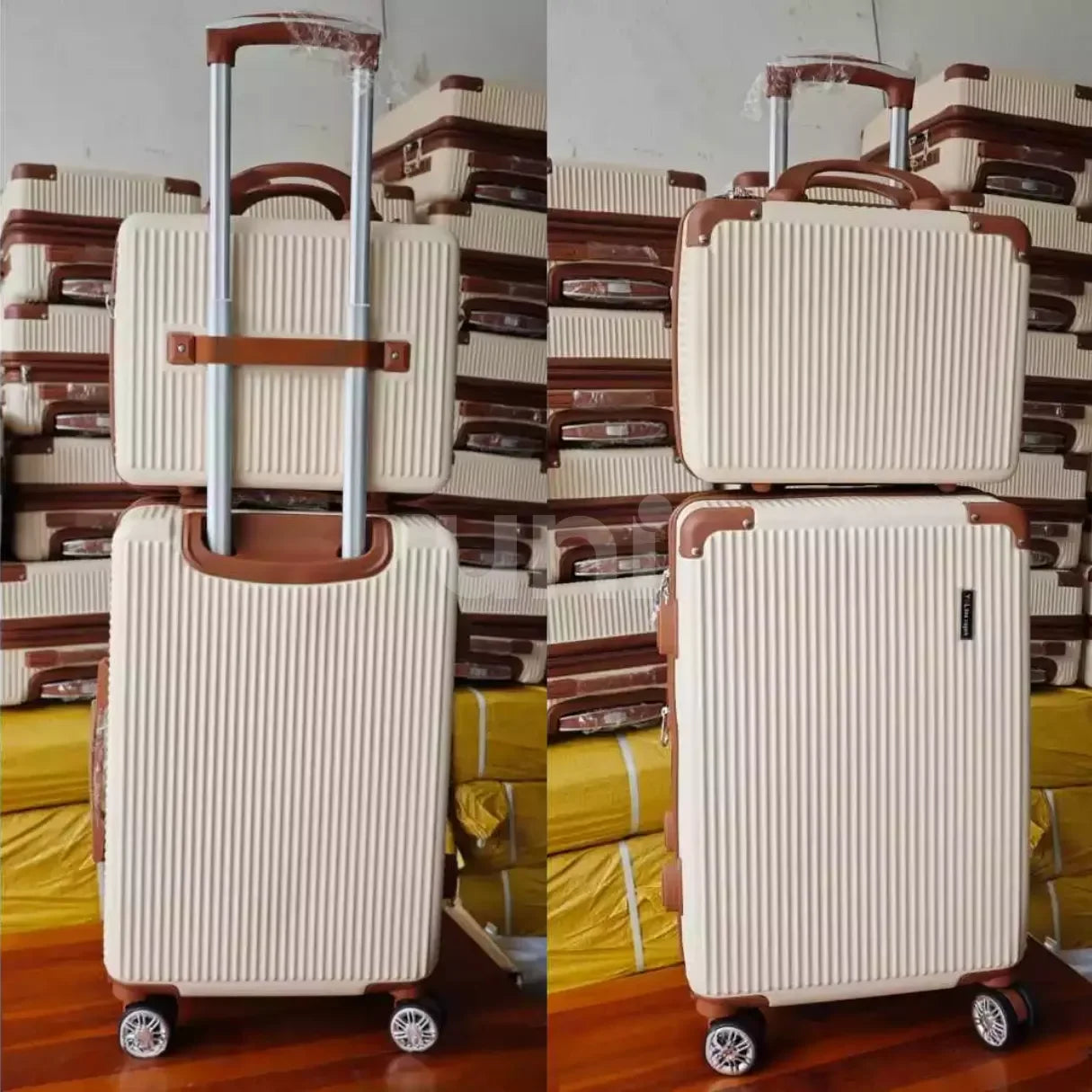 Kit Bordo 2 em 1 Mala de Viagem 10KG Roda Gira 360 Grau Fibra + Frasqueira - uniescolhas
