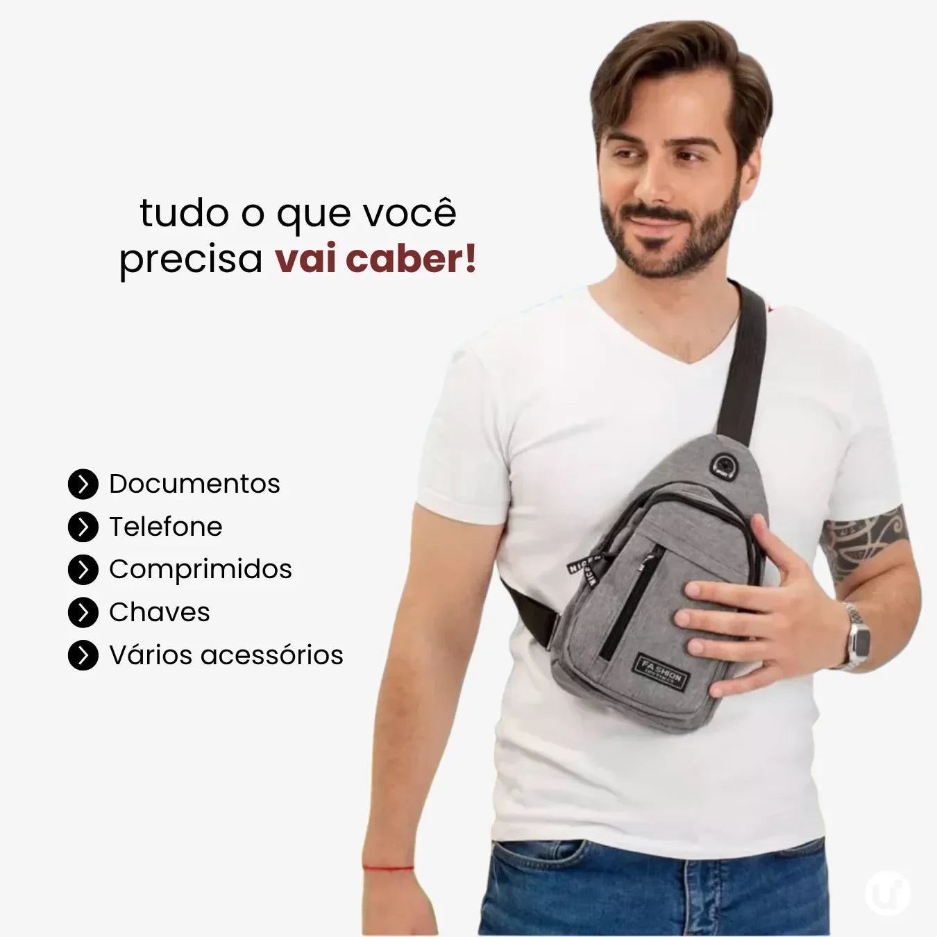 Mochila Transversal Multifuncional Resistente e Impermeável CrossMove™ - uniescolhas