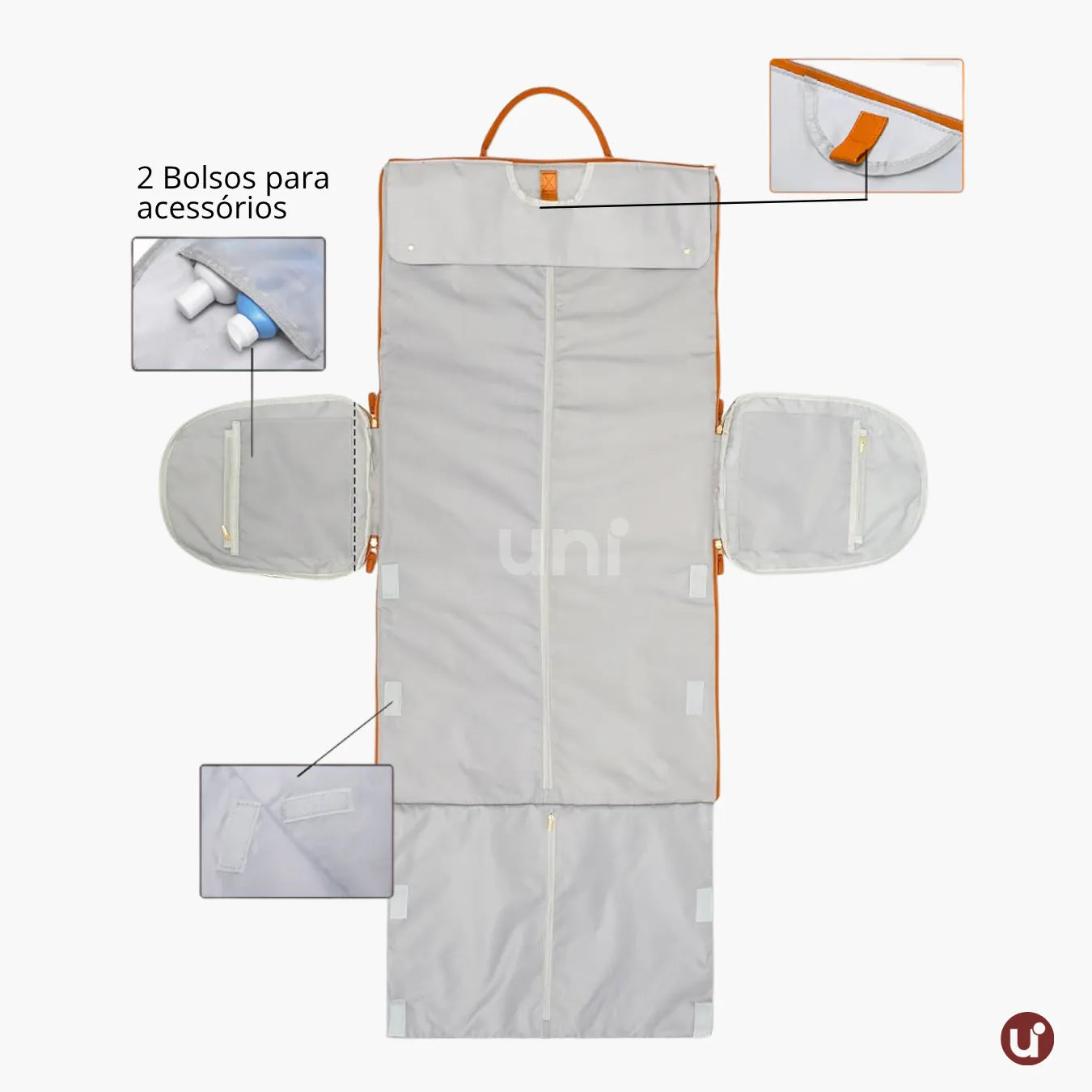 Mala de Mão Listrada Espaçosa Dobrável 60L Roller JetSetFemme™