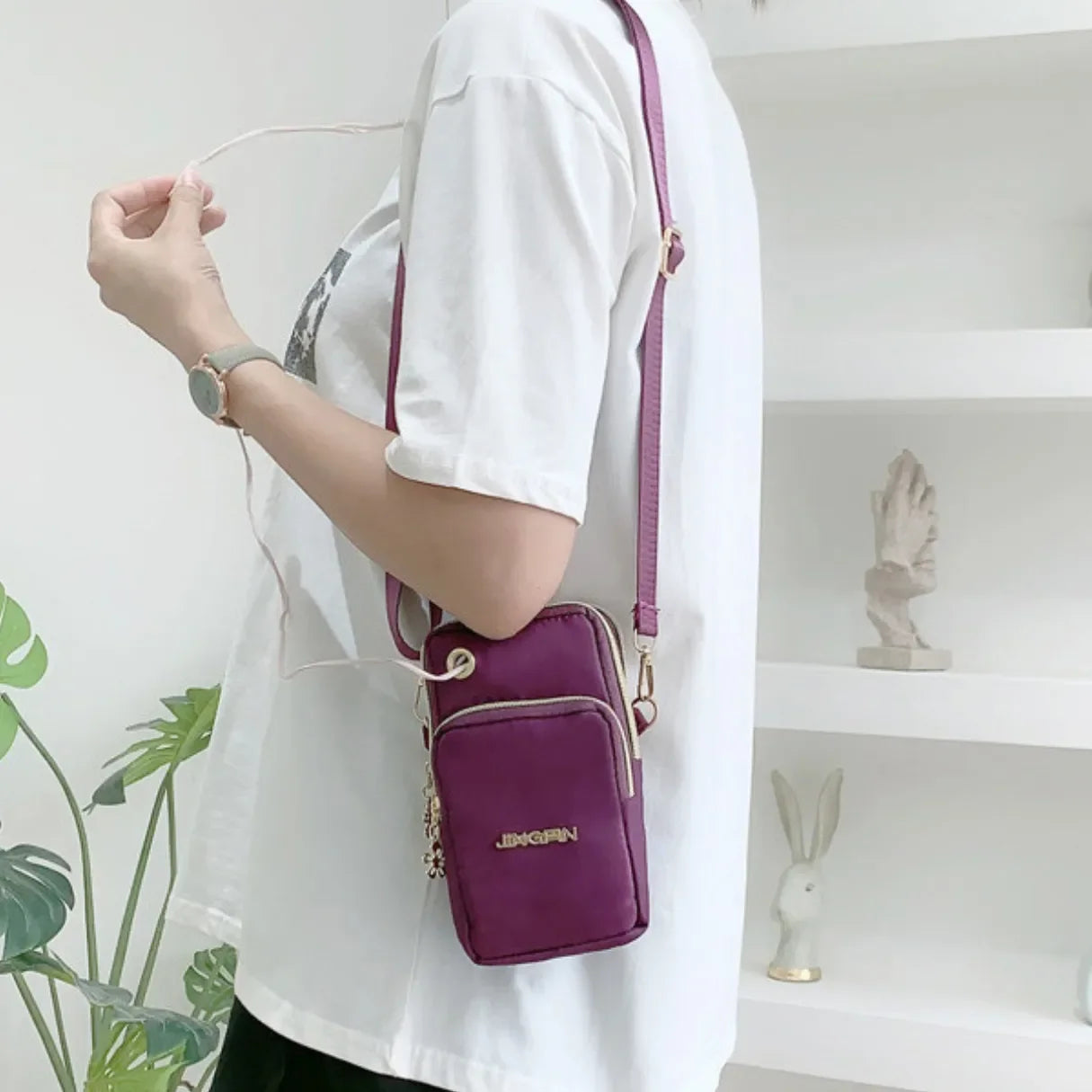 Bolsa de Ombro Multifuncional Nylon à Prova d'Água com Alça Ajustável Nybag - uniescolhas