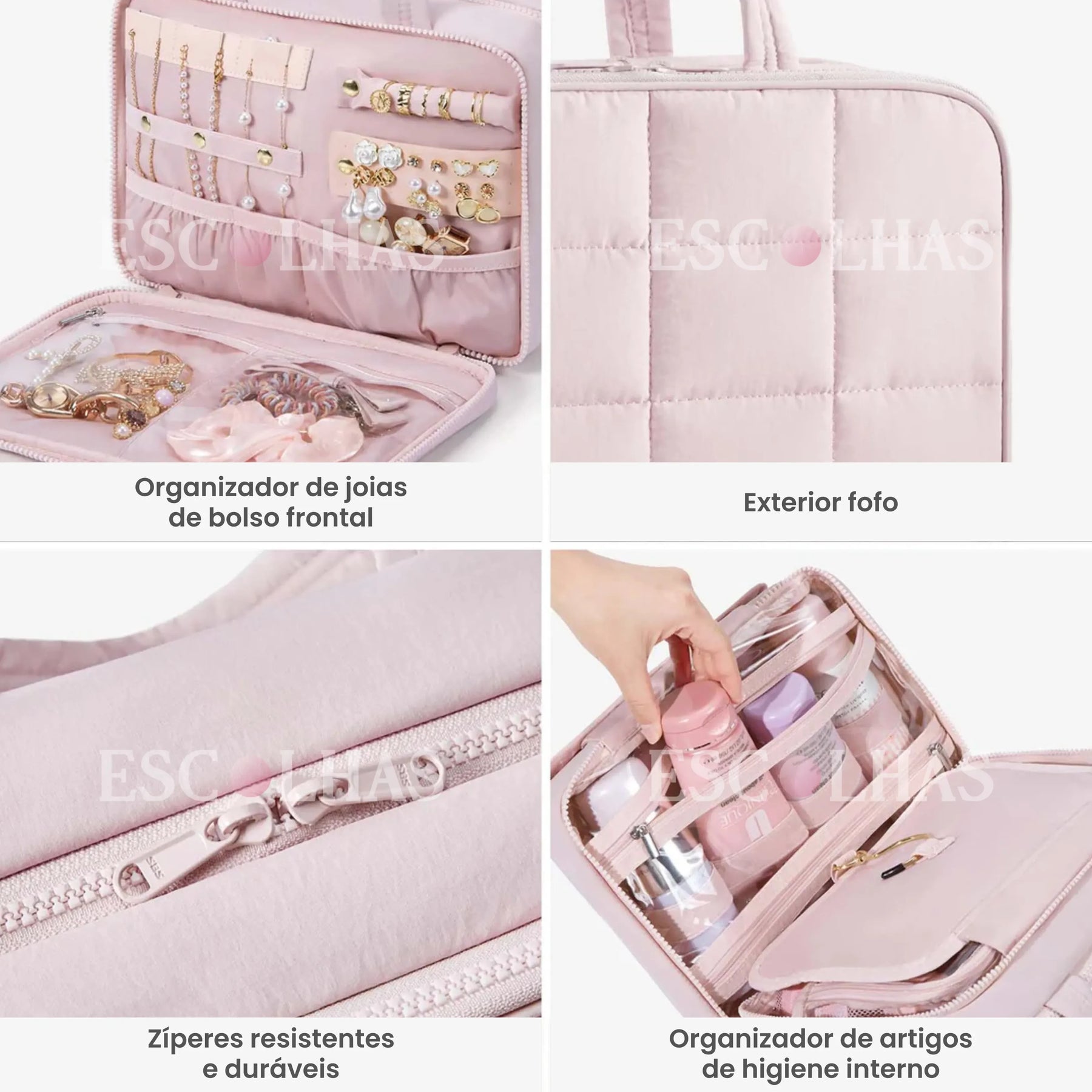 Nécessaire Multifuncional de Higiene e Porta Joias BeautyVoyage™ 2.0 - uniescolhas