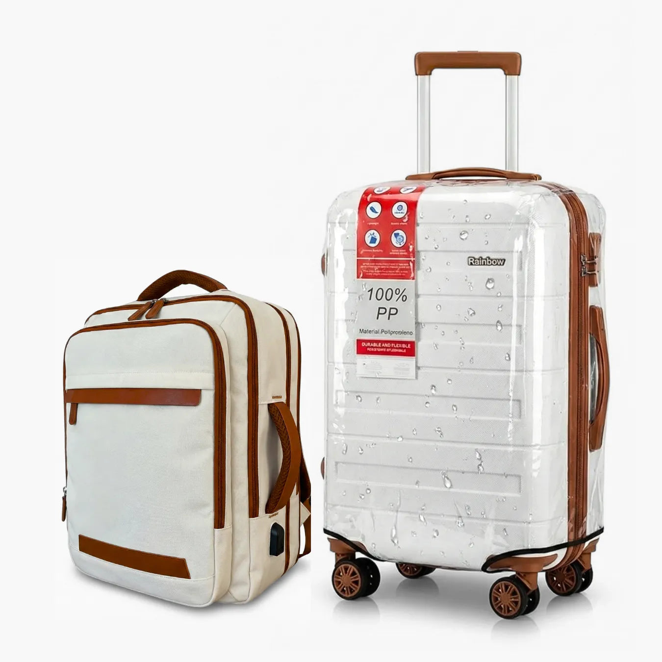 Kit Mala de Bordo 10kg e Mochila Siena™ com Capa Protetora