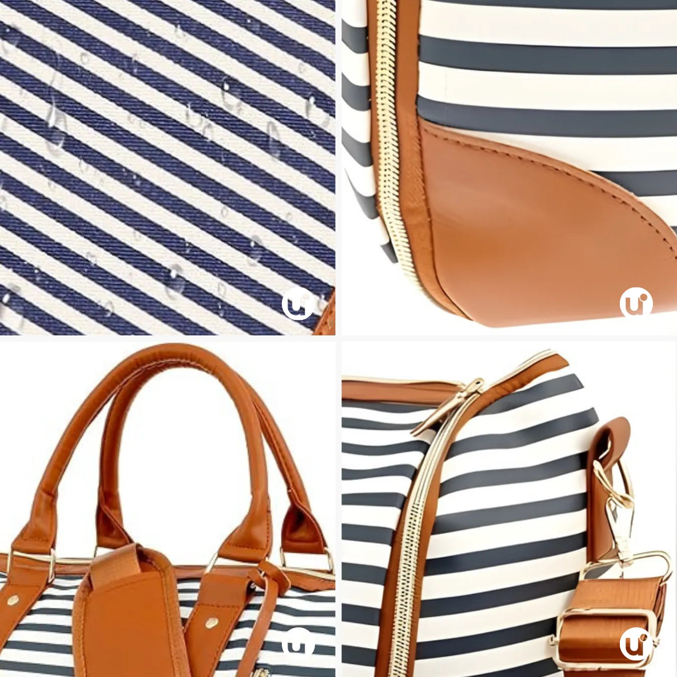 Mala de Mão Listrada Espaçosa Dobrável 60L Roller JetSetFemme™