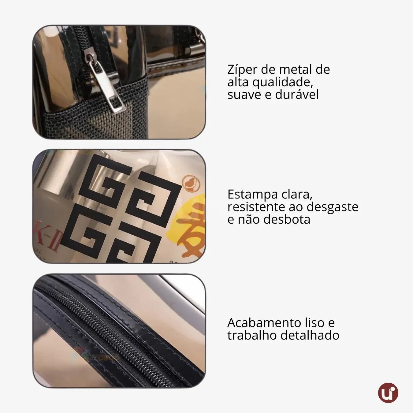 Bolsa de PVC Transparente Para Cosméticos Impermeável com Divisória Seca/Molhada - uniescolhas