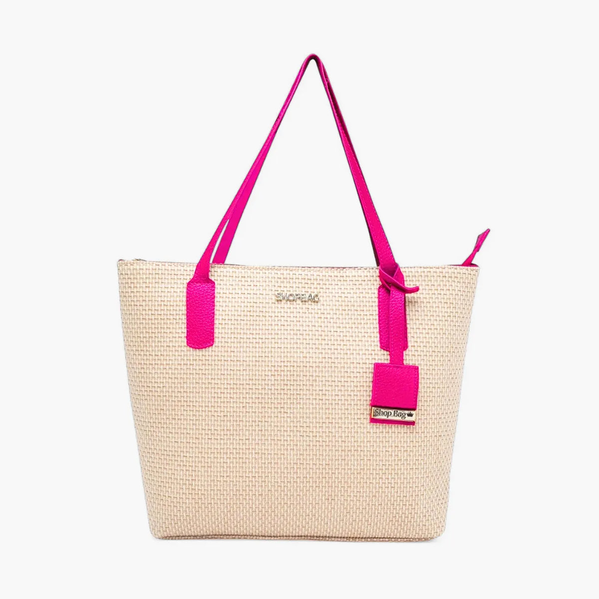 Bolsa Feminina de Praia Grande com Zíper - California Palha Sintética