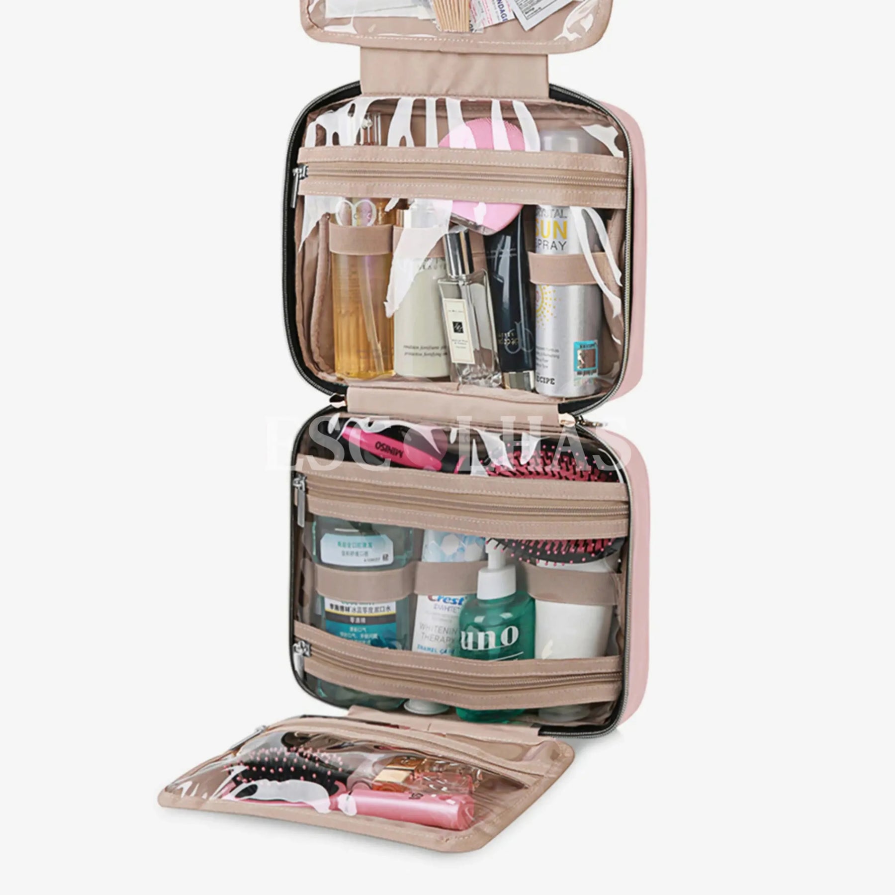 Necessaire Dobrável Compacta com Gancho Metálico BeautyVoyage™ Modelo LITE - uniescolhas