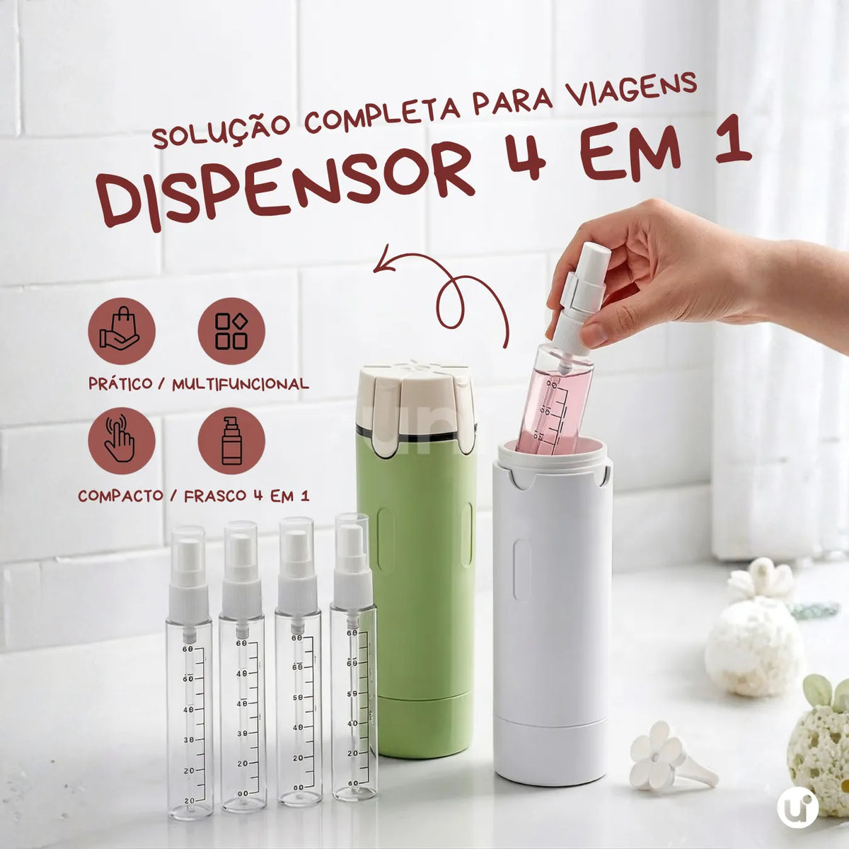 Dispenser de Viagem Inteligente 4 em 1: Organização Antivazamento