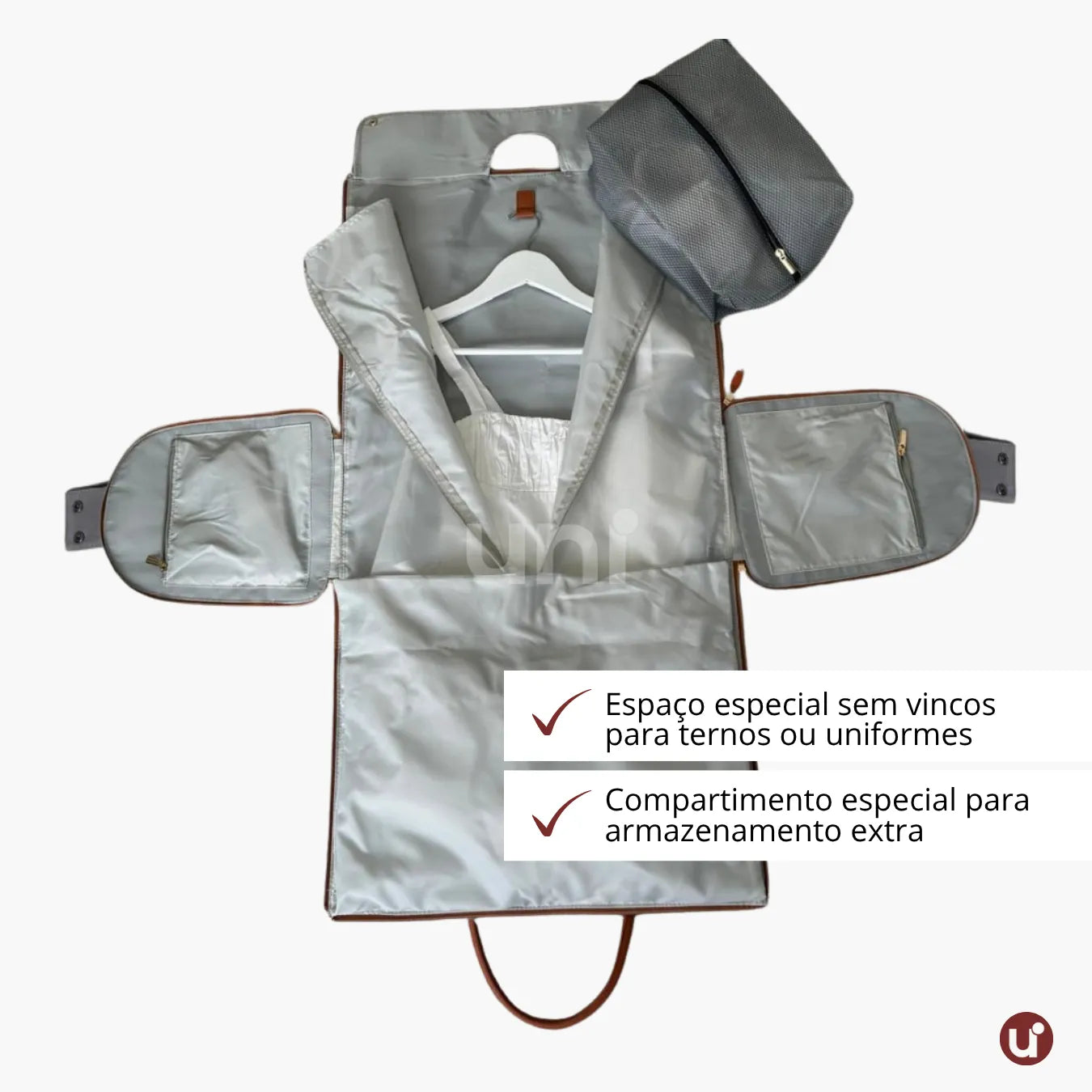 Mala de Mão Preta Caramelo Espaçosa Dobrável 60L Roller JetSetFemme™