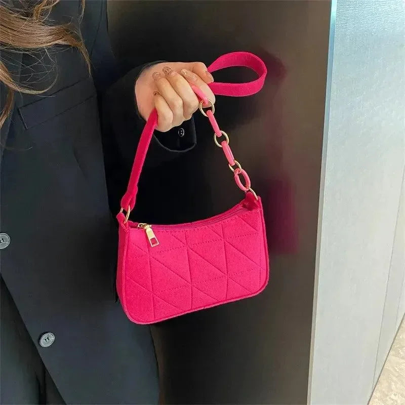 Bolsa de Ombro Hobo Estilo Minimalista com Alças de Cadeia Lovito™ - uniescolhas