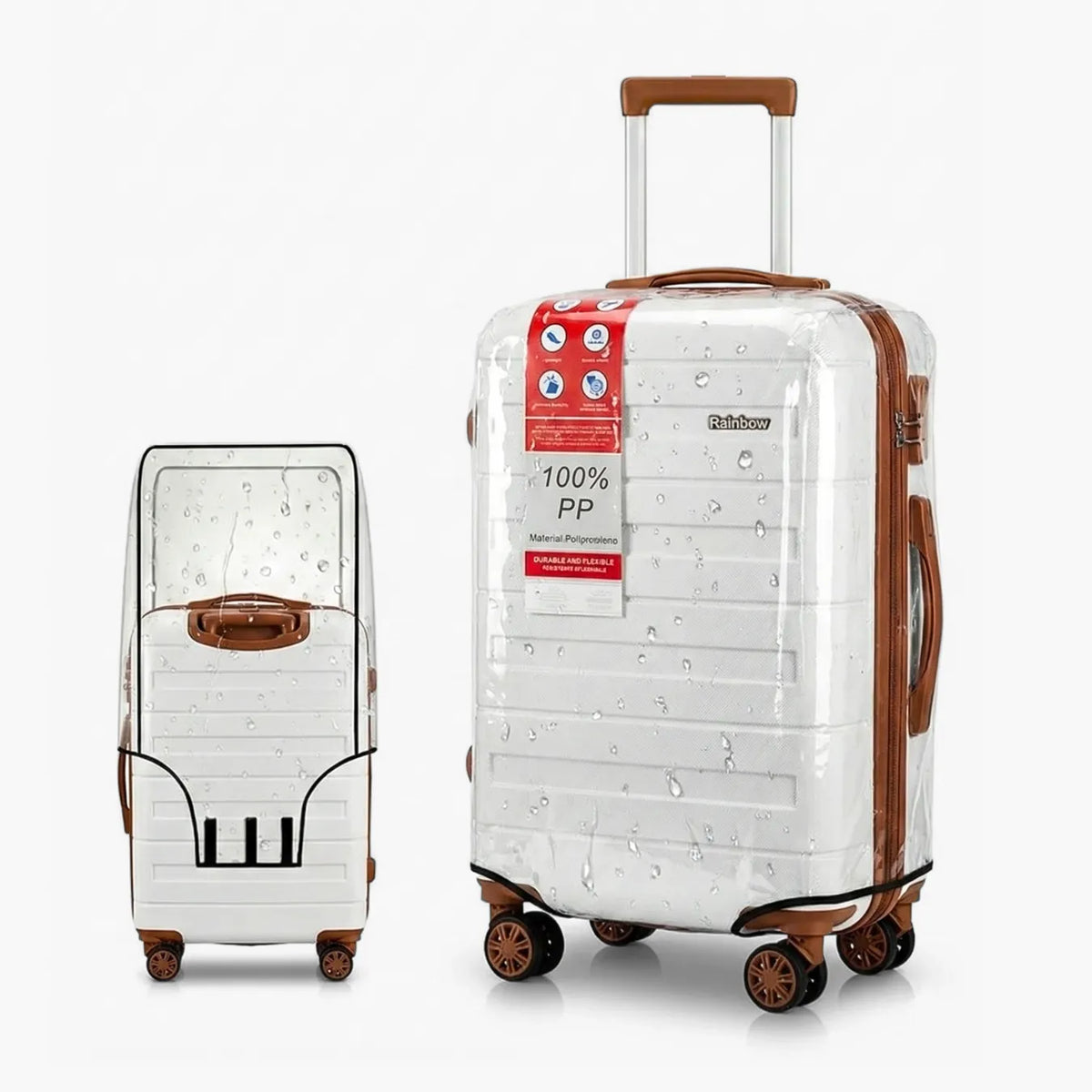 Capa Protetora Para Mala de Viagem Transparente PVC Cristal Resistente e Impermeável