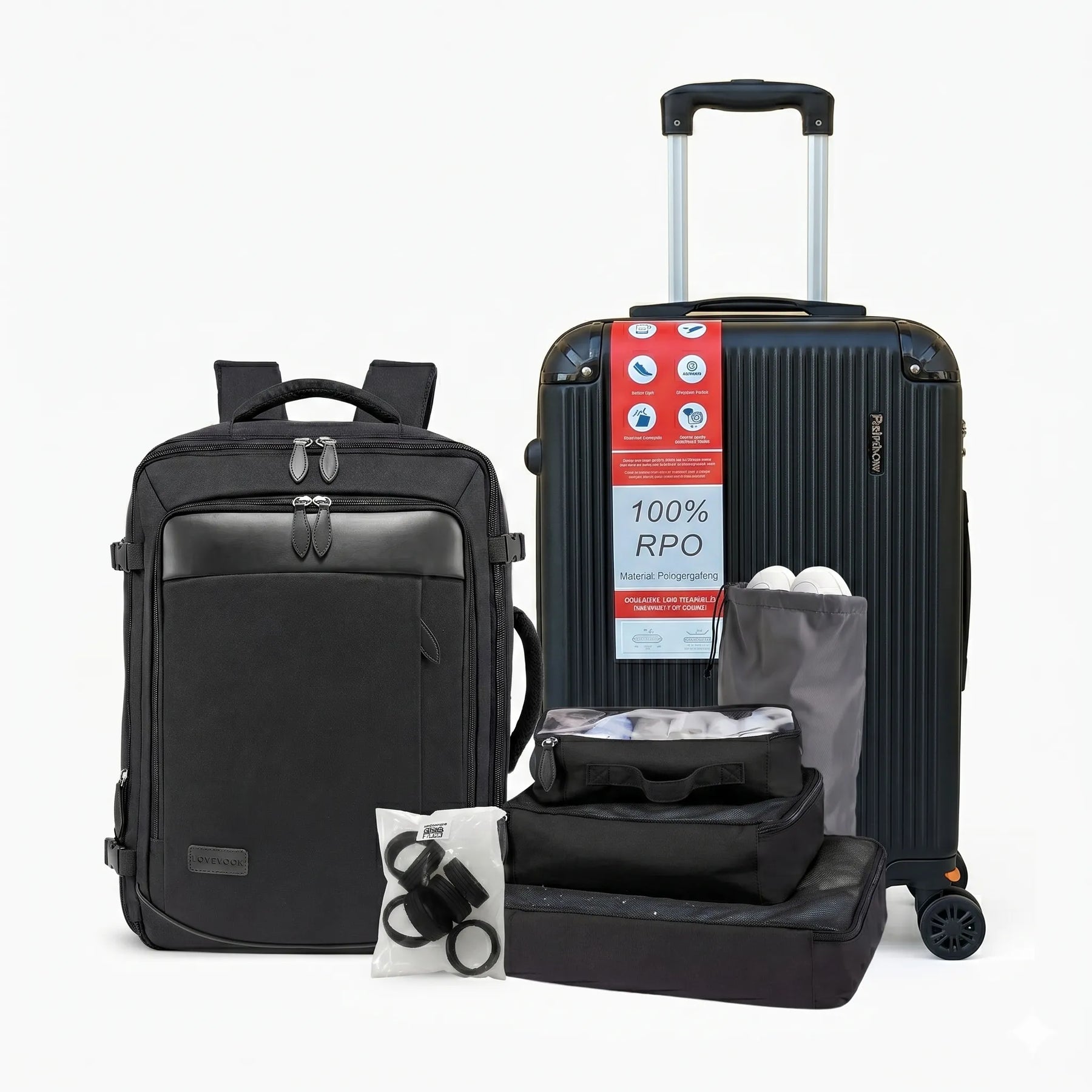 Kit de Viagem Completo NovaTech™ - Mala de Bordo e Mochila