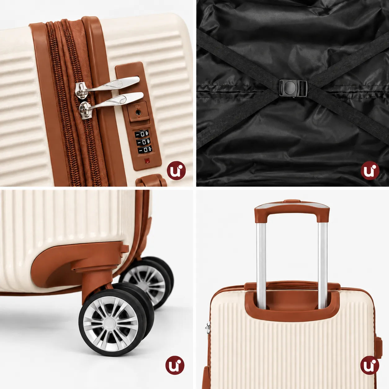 Mala de Viagem NovaTech Rígida ABS — Bordo e Despacho 8kg a 32kg | Cadeado TSA, Rodas 360° Removíveis, Expansível