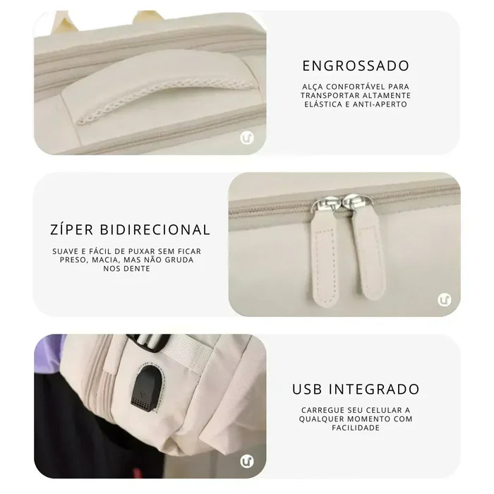 Mala de Bordo 10kg Padrão ANAC + Mochila e 8 Organizadores - Combo Viajante Expert
