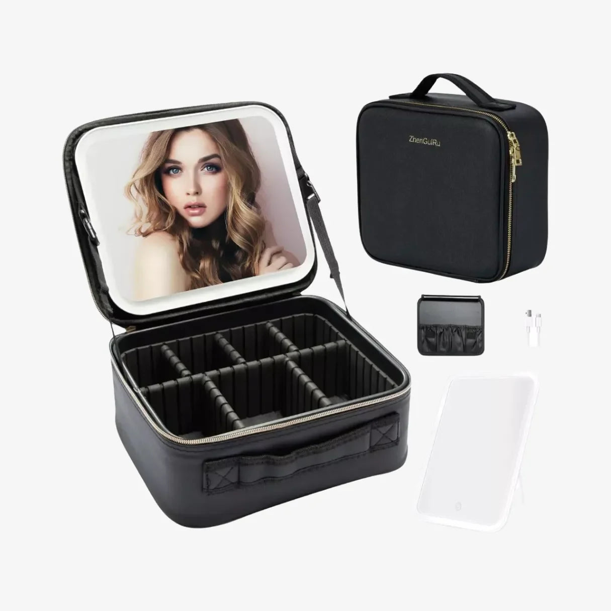 Camarim Portátil de Maquiagens 2.0 Com Espelho LedBag™ - uniescolhas