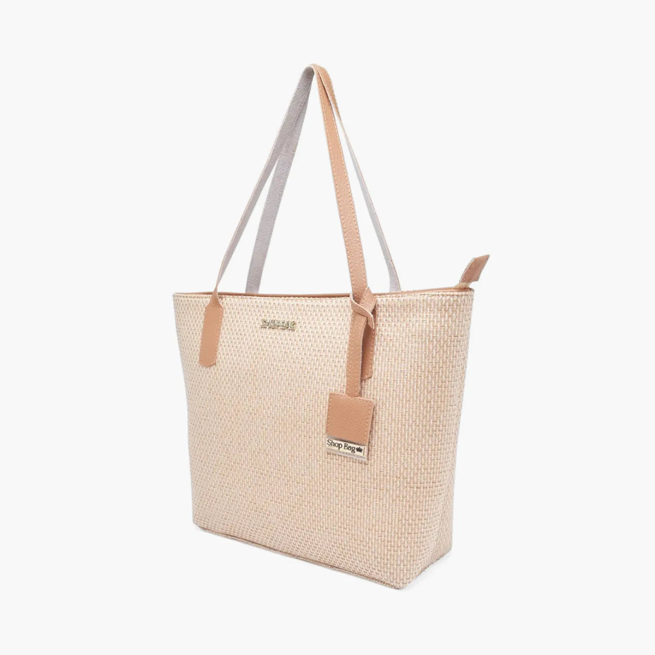 Bolsa Feminina de Praia Grande com Zíper - California Palha Sintética