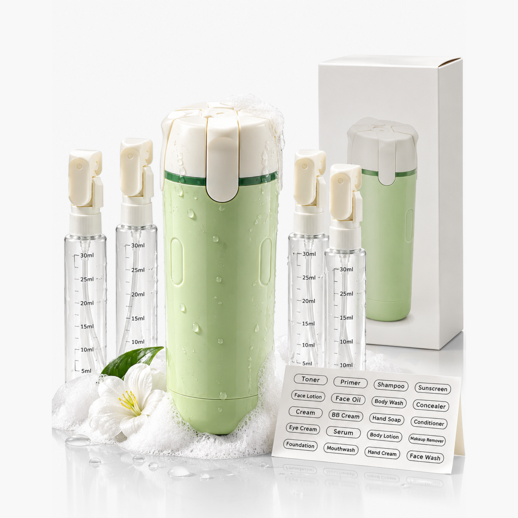 Dispenser de Viagem 4 em 1 GOPACKO™ — Porta Shampoo Antivazamento