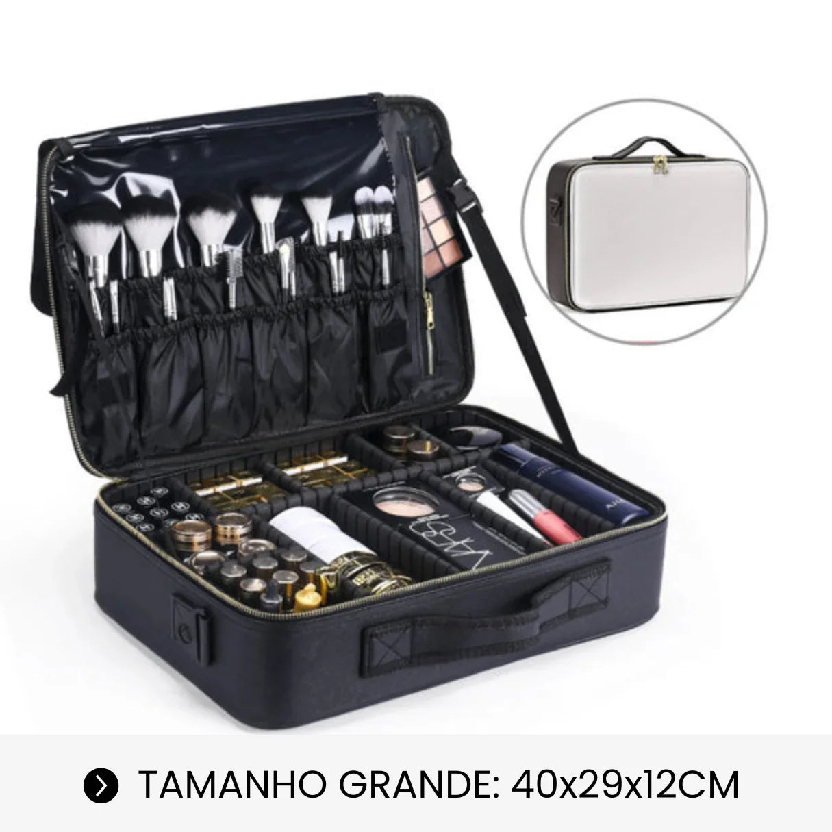 Bolsa de Maquiagem Profissional Grande Capacidade LaryBag™ - uniescolhas