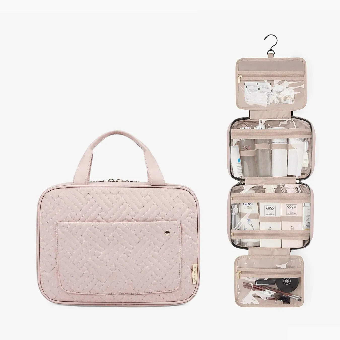 Necessaire Dobrável Compacta com Gancho Metálico BeautyVoyage™ Modelo LITE