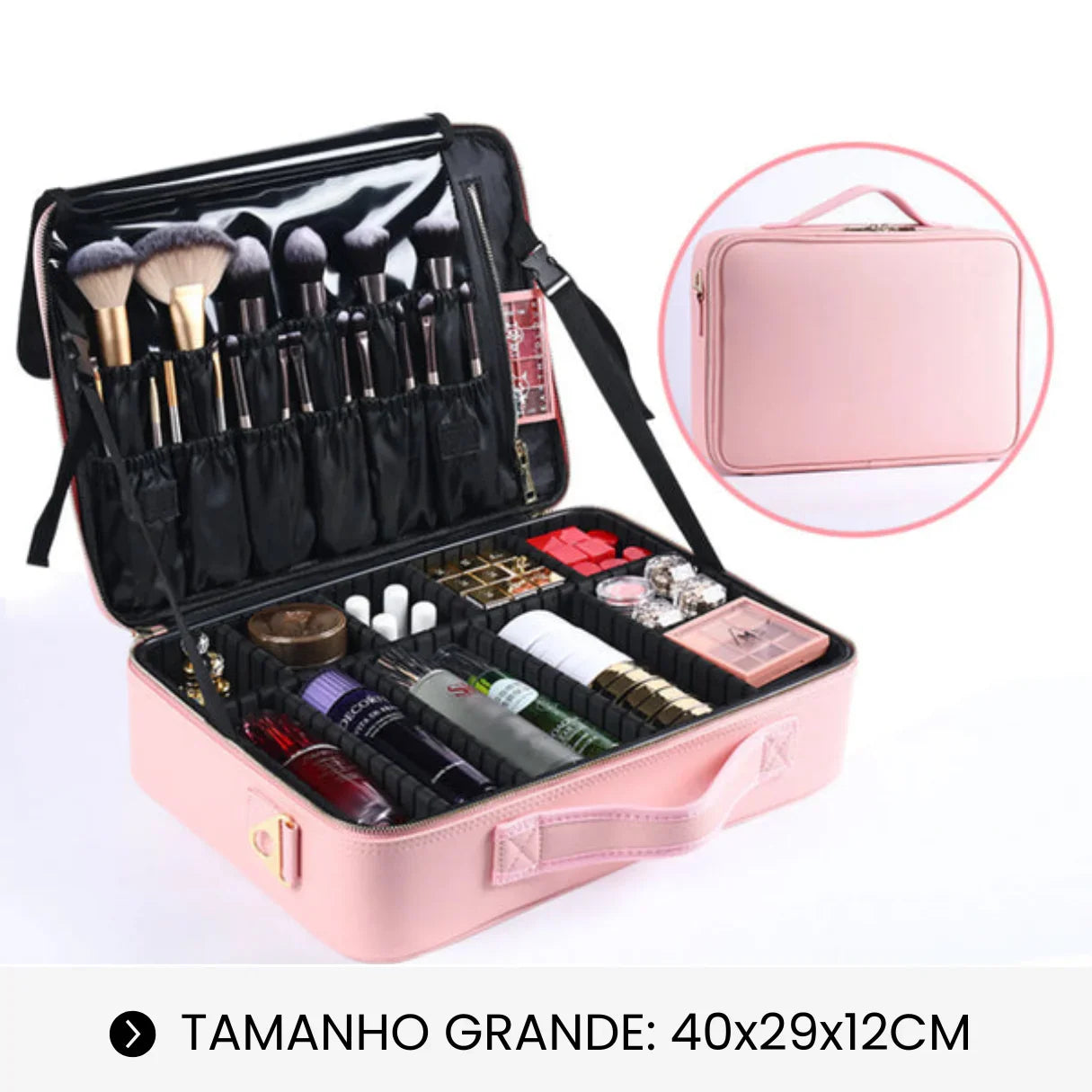 Bolsa de Maquiagem Profissional Grande Capacidade LaryBag™ - uniescolhas