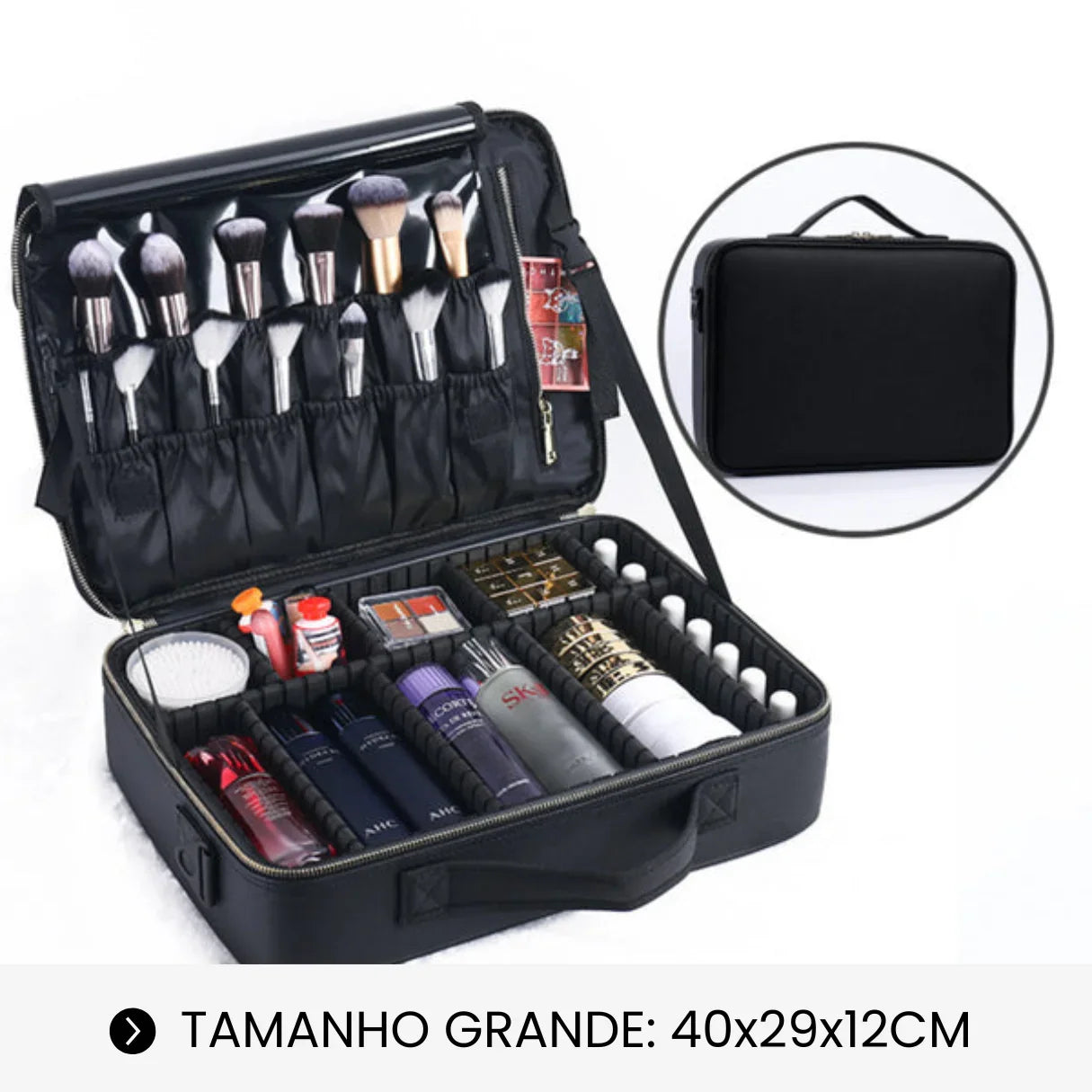 Bolsa de Maquiagem Profissional Grande Capacidade LaryBag™ - uniescolhas