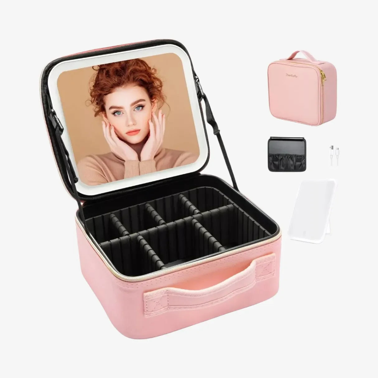 Camarim Portátil de Maquiagens 2.0 Com Espelho LedBag™ - uniescolhas