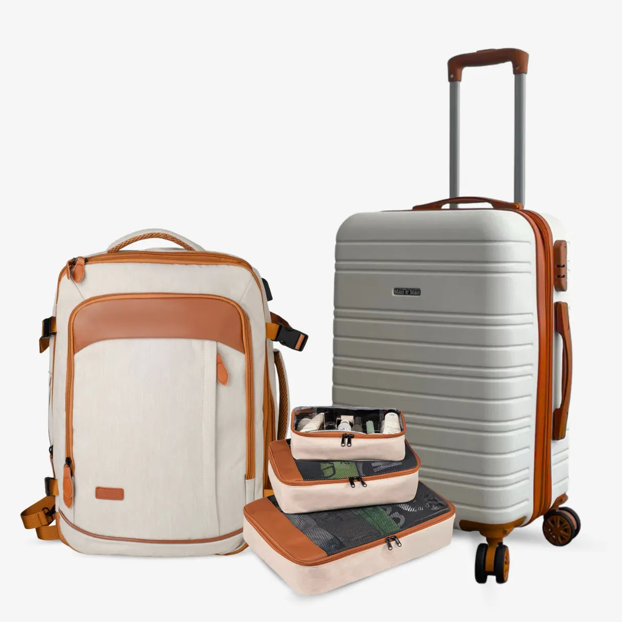 Kit Mala de Viagem — Mochila NovaTech™ + Mala de Bordo 10kg + 4 Necessaires GRÁTIS