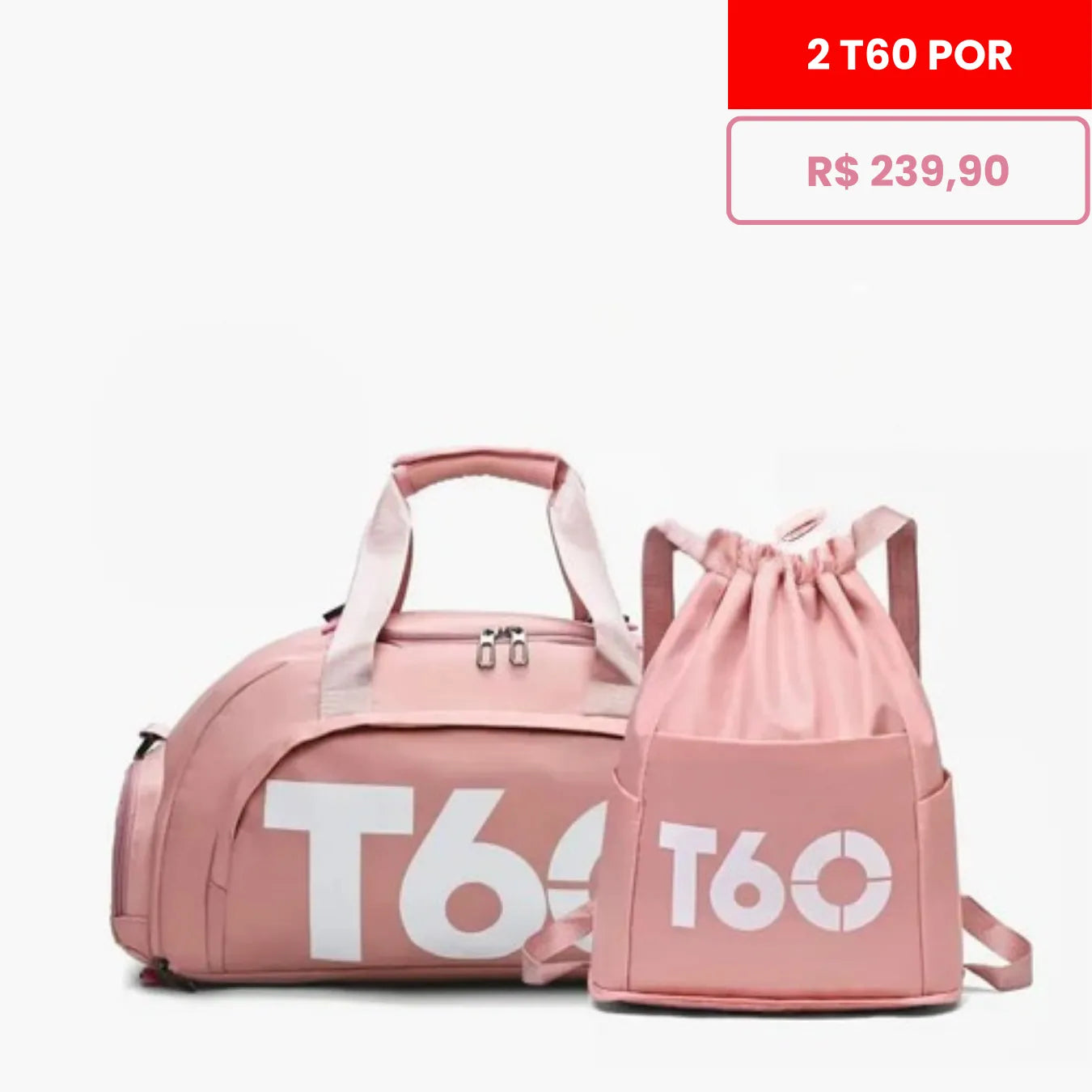 Kit Bolsa de Viagem e Academia 4 em 1 com Porta-Sapatos - Linha T60