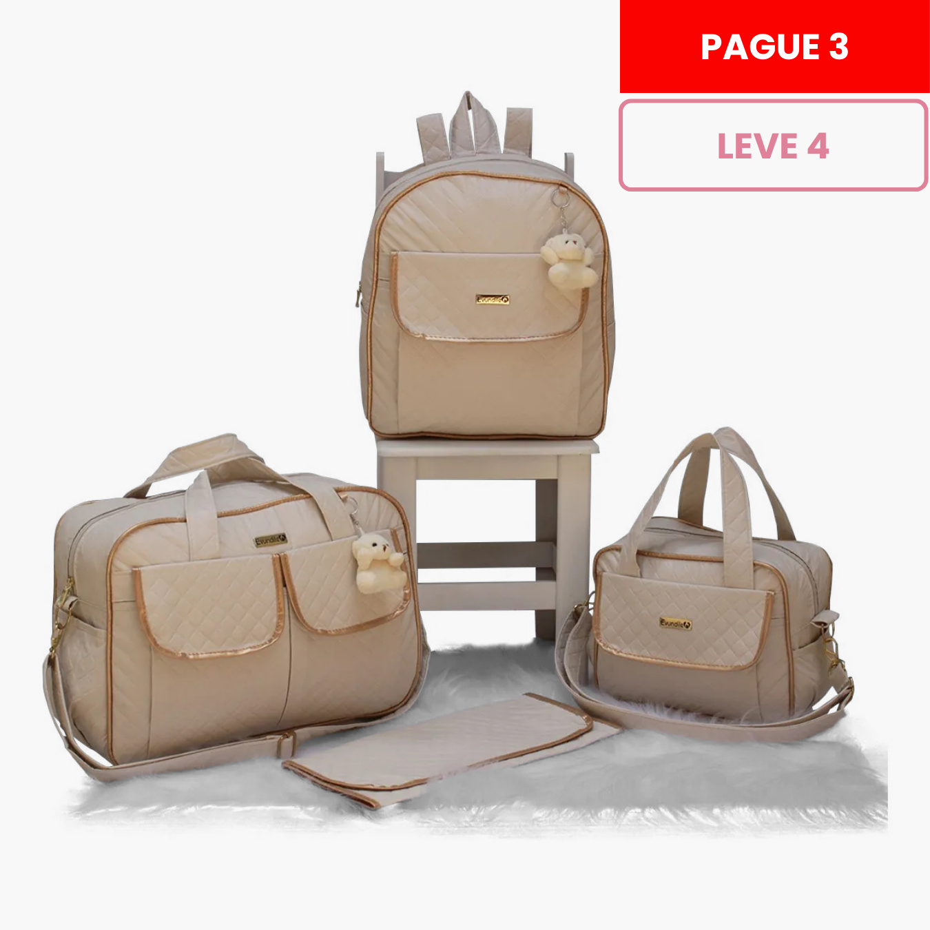 Kit Bolsa Maternidade 4 em 1 Impermeável e Térmica - Kit Mommy