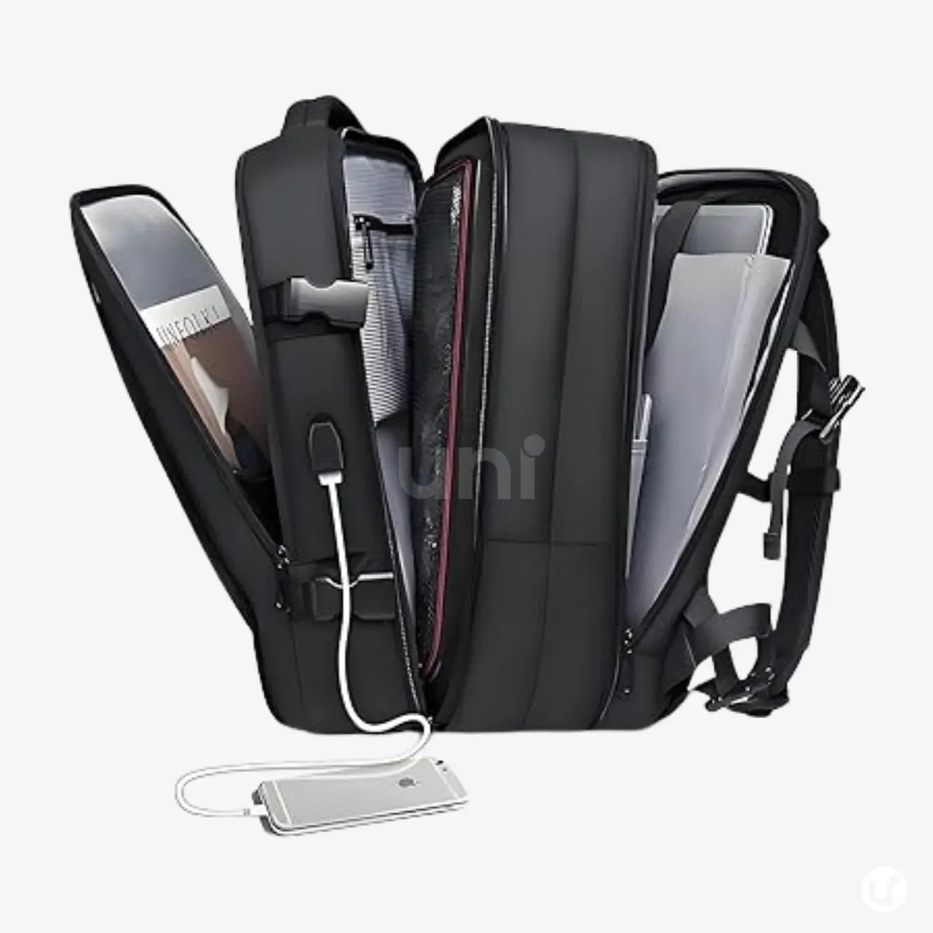 Mochila de Viagem Executiva 45L Impermeável com USB – Unissex para Notebook Romantic Crown - uniescolhas