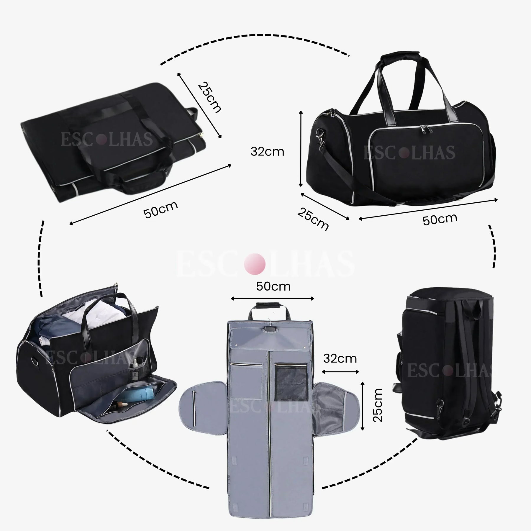 Bolsa Conversível 4 em 1 60L Parisian Weekender™ - uniescolhas