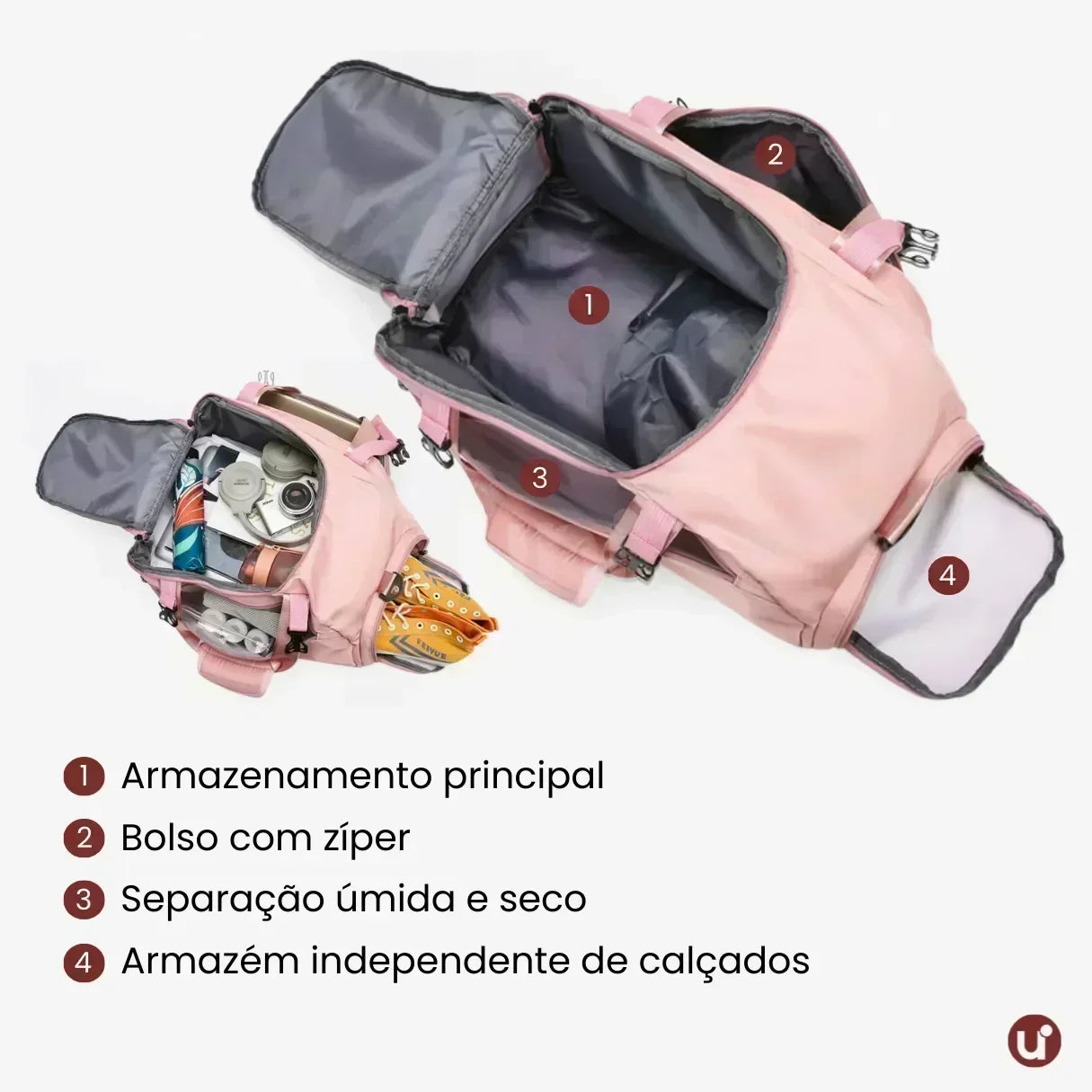 Kit Bolsas de Viagem e Academia Unissex T60 TRAFT + T60 BAG - uniescolhas