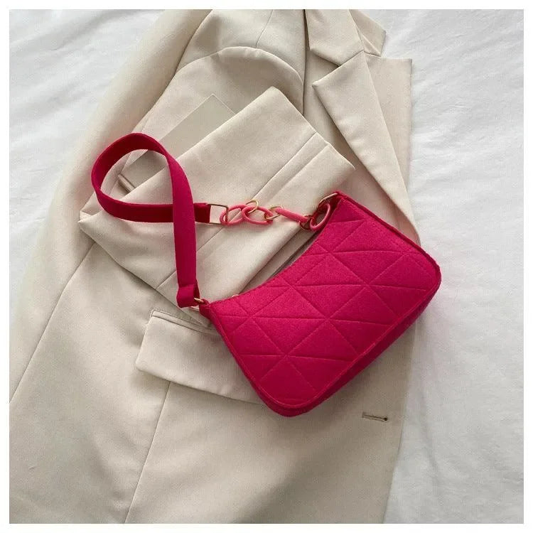 Bolsa de Ombro Hobo Estilo Minimalista com Alças de Cadeia Lovito™ - uniescolhas