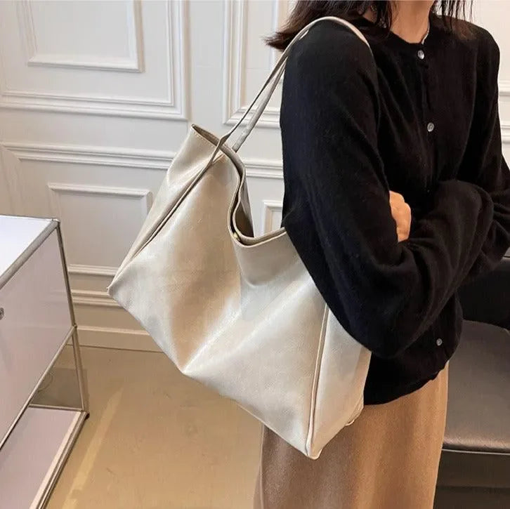 Bolsa de Couro Minimalista Forro de Algodão e Fecho de Fivelas de Metal Morbol™ - uniescolhas