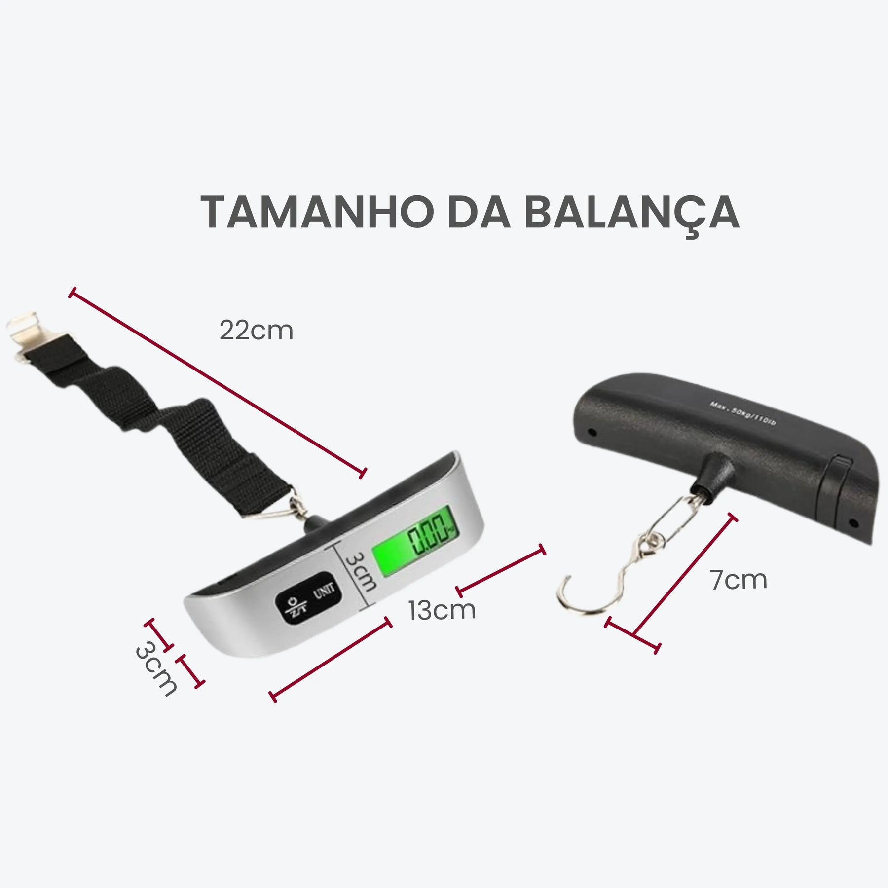 Balança Portátil Bagagem Viagem 50kg Marca XTRAD - uniescolhas