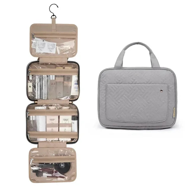 Necessaire Dobrável Compacta com Gancho Metálico BeautyVoyage™ Modelo LITE - uniescolhas
