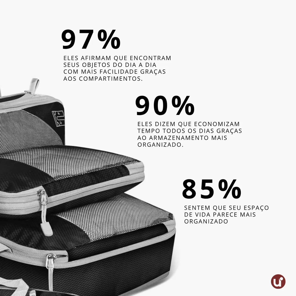 Kit organizador de mala de viagem UniEscolhas com 6 peças em nylon premium, ideal para manter a bagagem feminina perfeitamente arrumada e compacta.