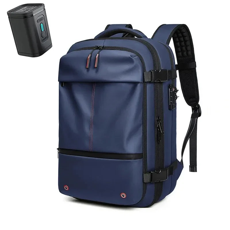 Mochila de viagem feminina AirBag Pack de 60 litros em tecido Oxford impermeável, com sistema a vácuo integrado, ideal para evitar taxas de bagagem.