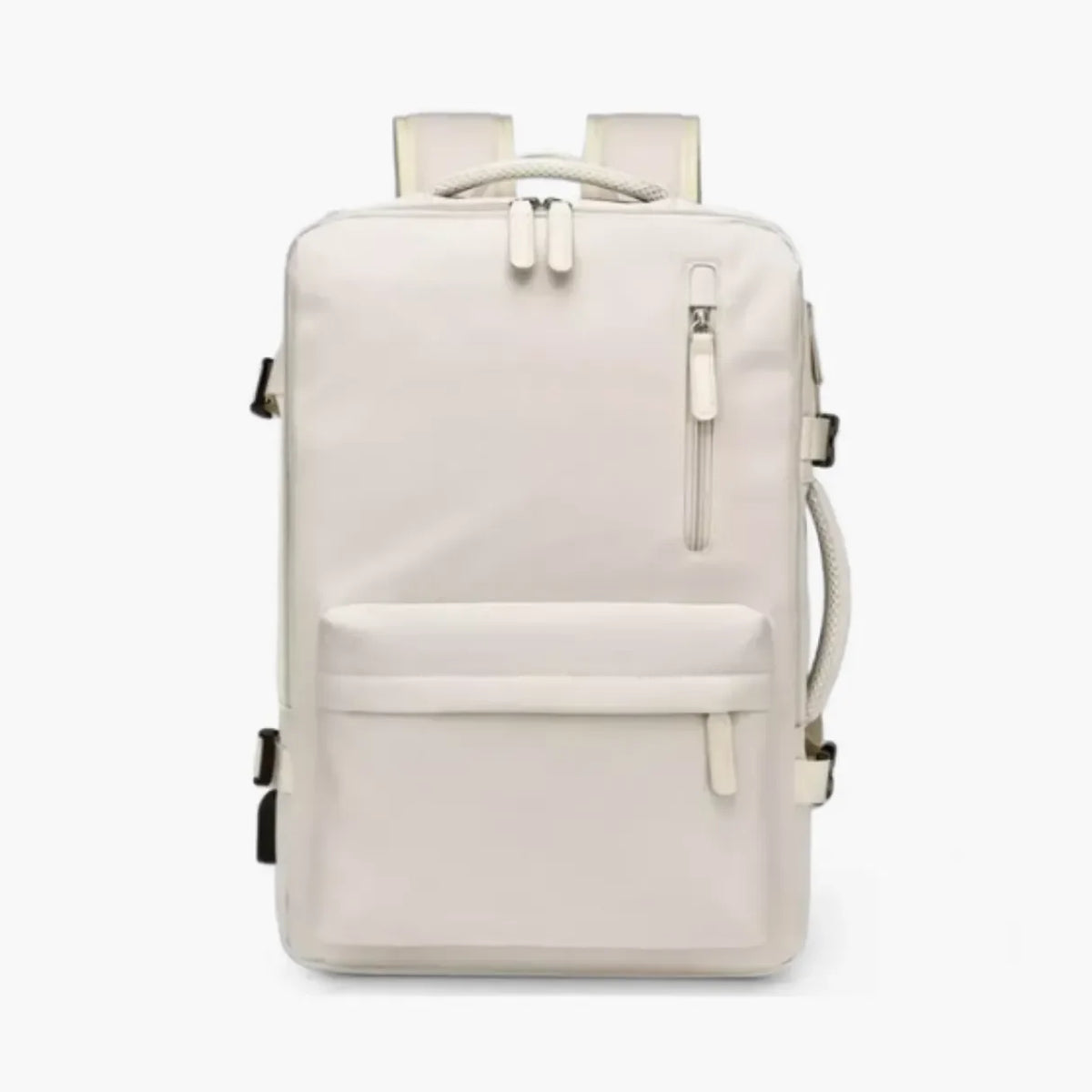 Mochila de viagem expansível feminina BellaJourney 2.0 em tecido Oxford impermeável, com design elegante e tamanho ideal para levar na cabine sem pagar taxa extra.