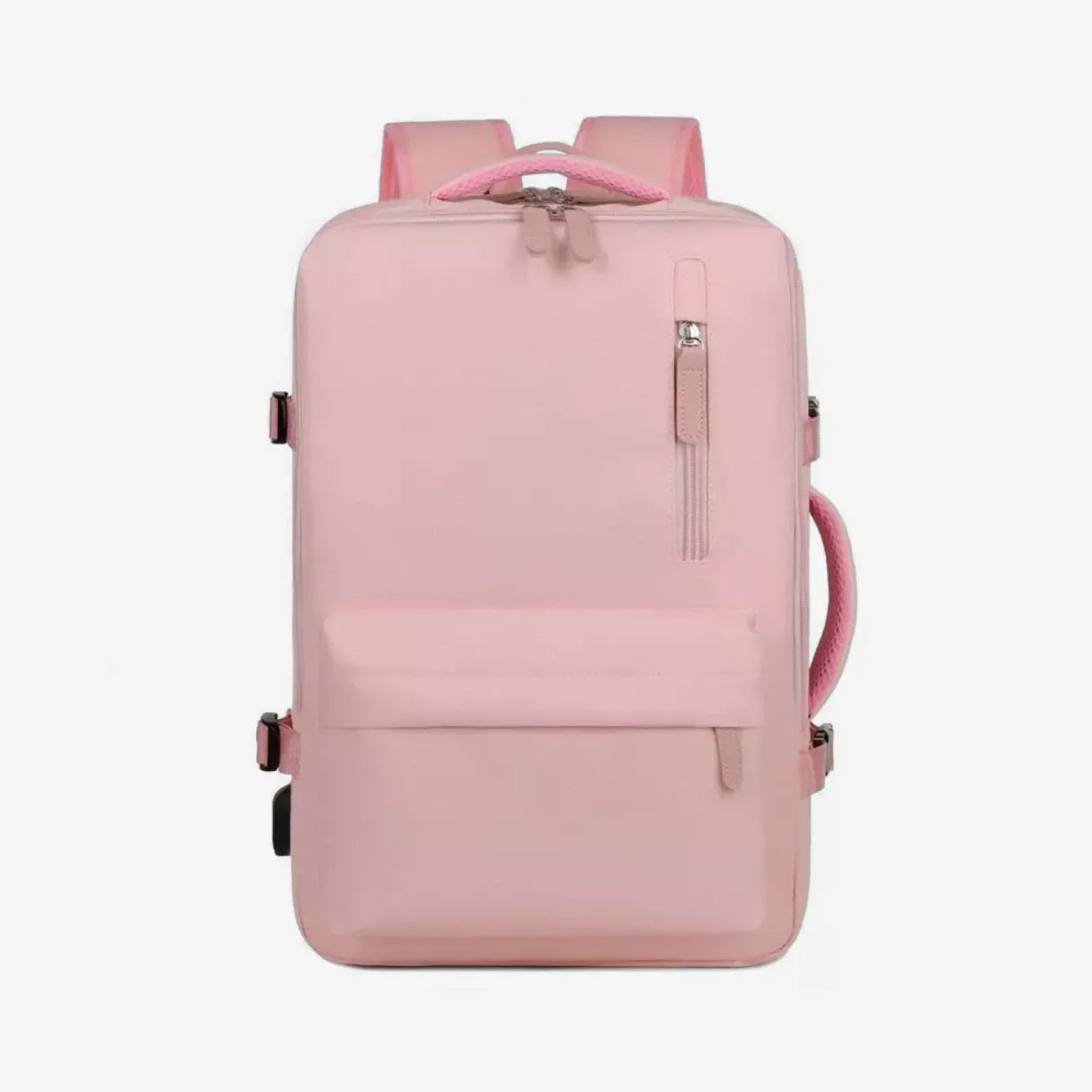 Mochila de viagem expansível feminina BellaJourney 2.0 em tecido Oxford impermeável, com design elegante e tamanho ideal para levar na cabine sem pagar taxa extra.