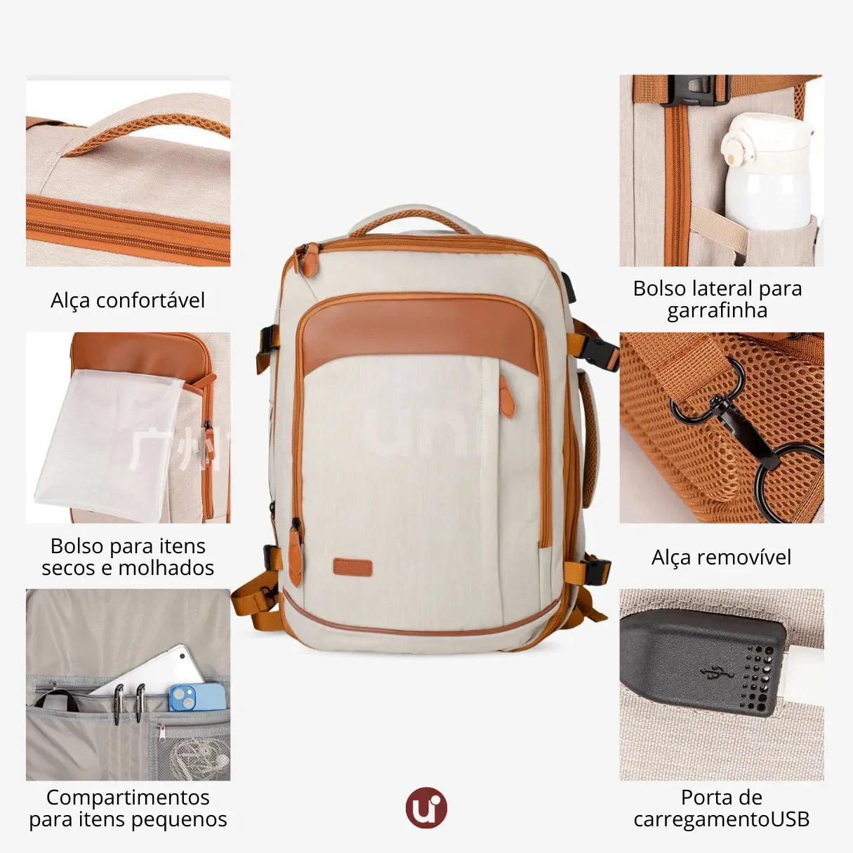 Mochila 40L 4 em 1 + 3 Necessaires GRÁTIS! NovaTech™ - uniescolhas