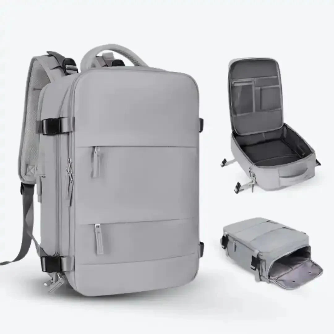 Mochila de viagem feminina BagTravel de 35 litros impermeável, com design moderno e tamanho perfeito para levar como bagagem de mão no avião.