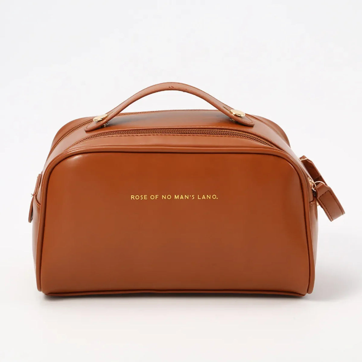 Necessaire de maquiagem feminina Luxbag 2.0 em couro PU premium impermeável, com design elegante e alça de mão, ideal para organizar cosméticos com sofisticação em viagens.