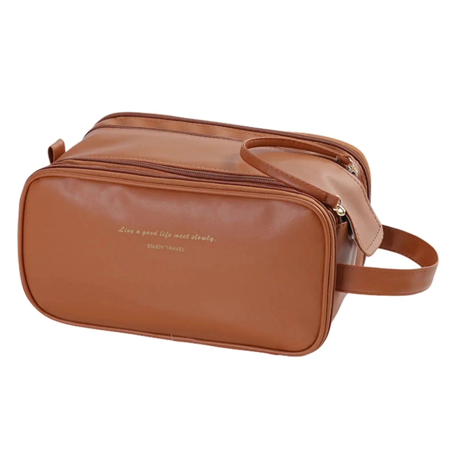 Nécessaire feminina grande Luxbag 3.0 em couro ecológico premium, exibindo seu design sofisticado e moderno, ideal para viagens e organização diária.