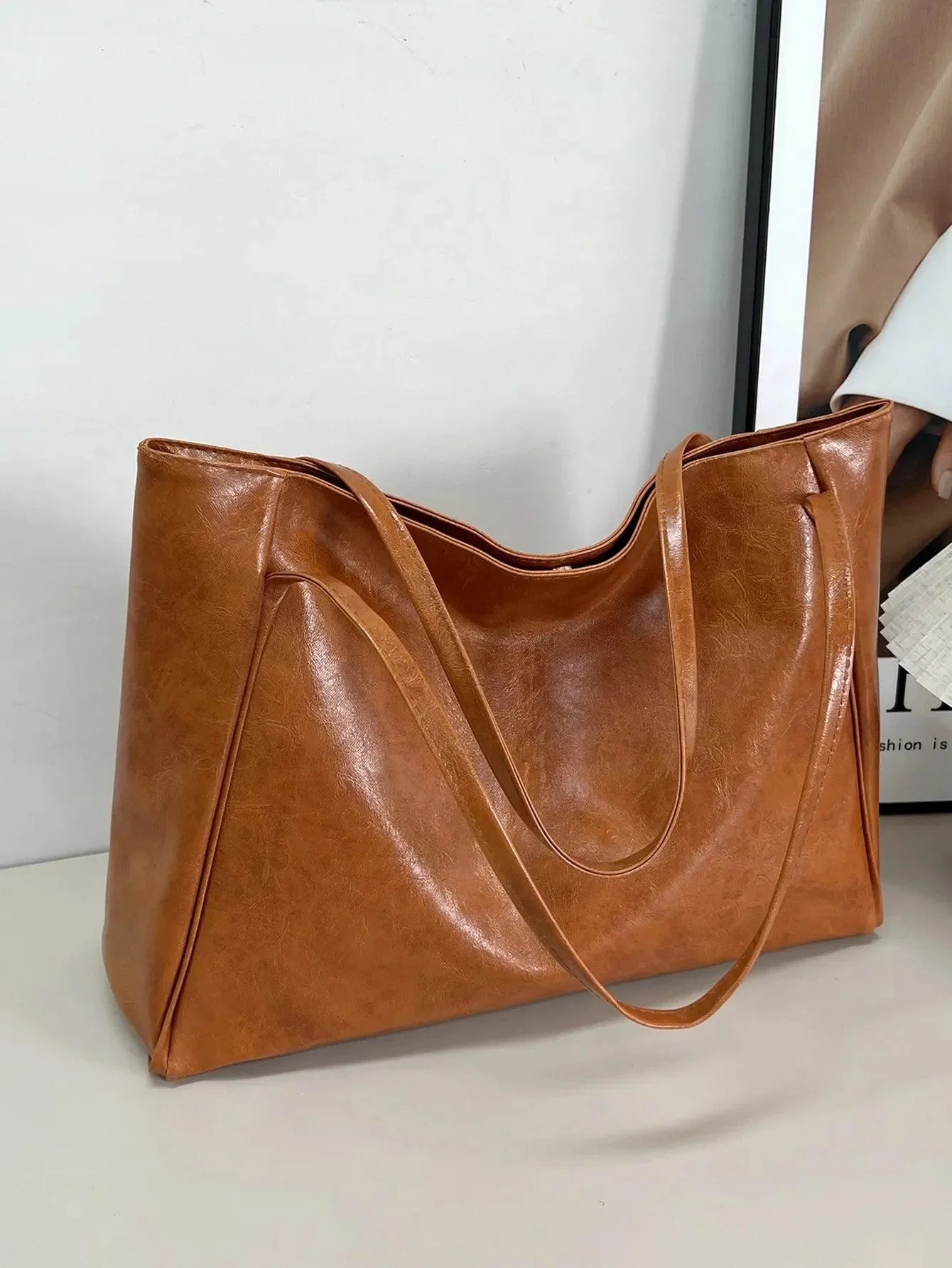 Bolsa de Couro Minimalista Forro de Algodão e Fecho de Fivelas de Metal Morbol™ - uniescolhas