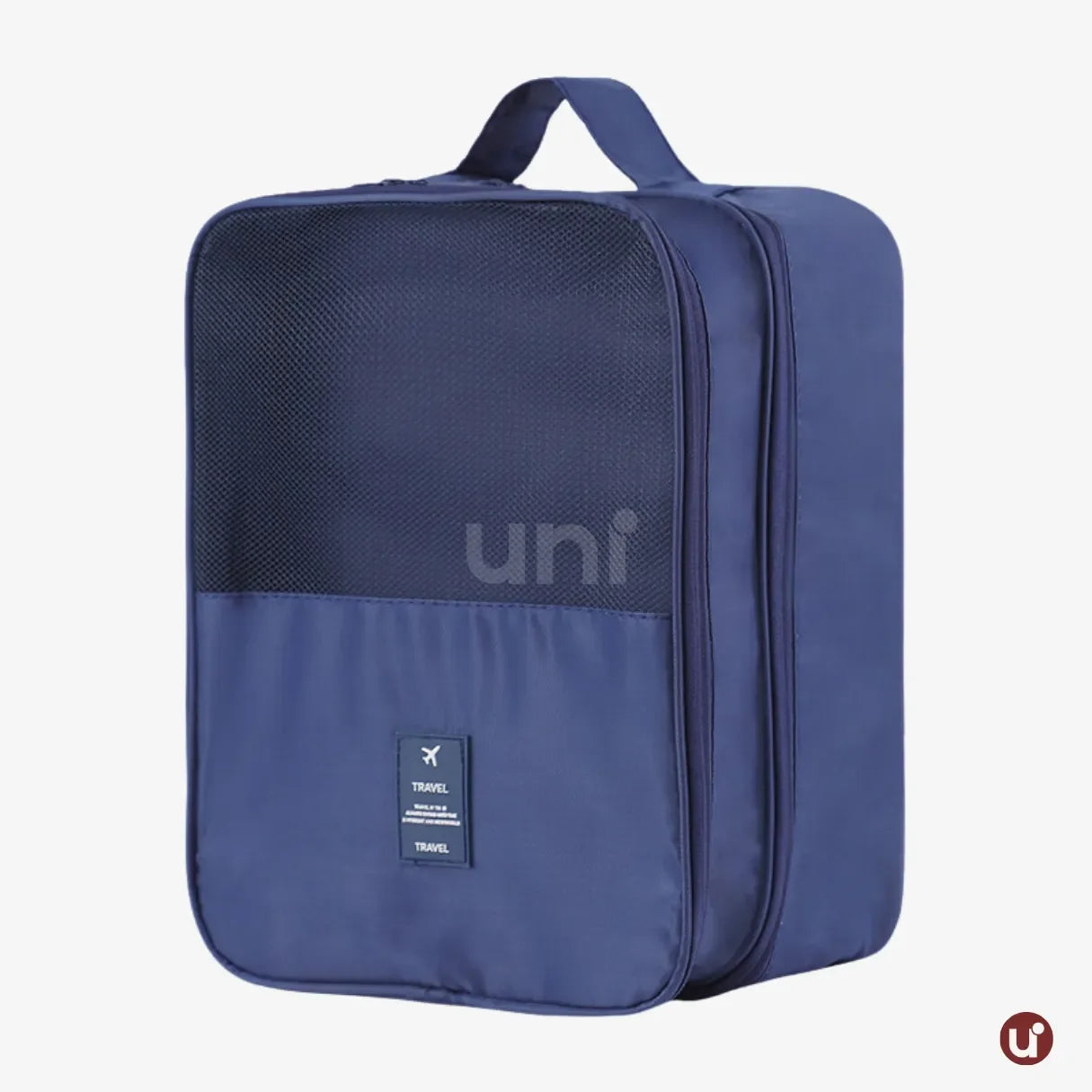 Organizador de sapatos de viagem impermeável da UniEscolhas, com design elegante em tecido Oxford premium, ideal para proteger calçados dentro da mala.