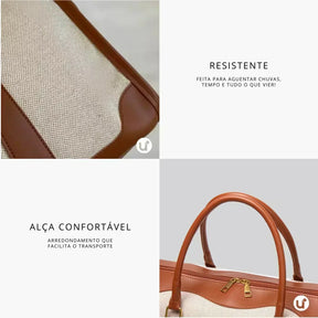 Bolsa de Lona Feminina Versátil com Alça de Ombro - Le Classique™