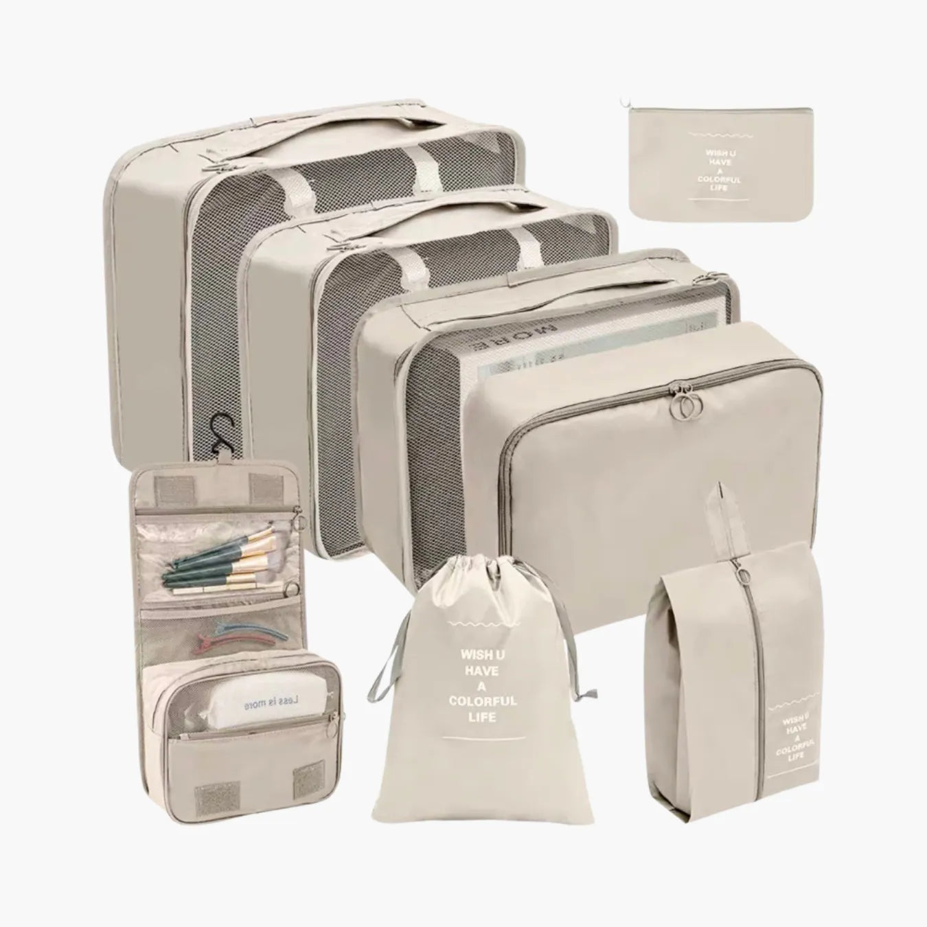 Conjunto Bolsas Organizadoras x8 Peças Impermeáveis VibePack™