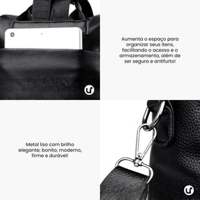 Mochila Feminina Antifurto Shiny Diary 2026 Couro Premium Impermeável 3 em 1
